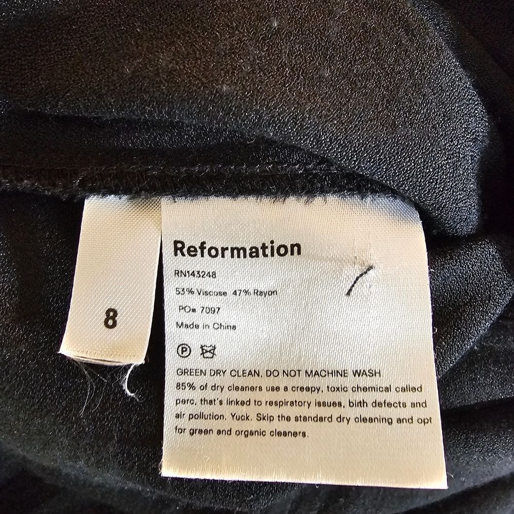 Reformation Wide Leg Jumpsuit in Black - Size 8 - Picture 8 of 9